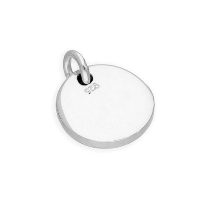 Breloque ronde gravable en argent sterling