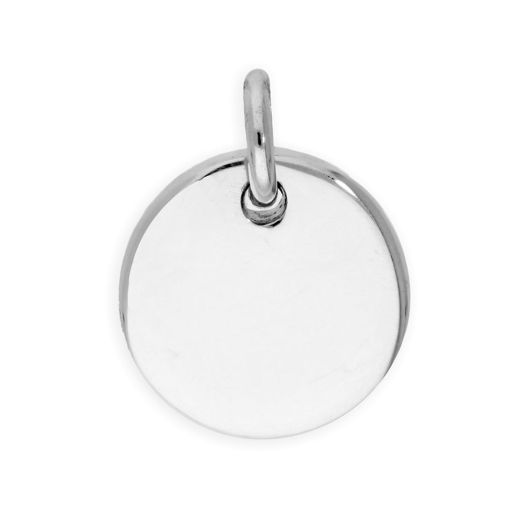 Breloque ronde gravable en argent sterling