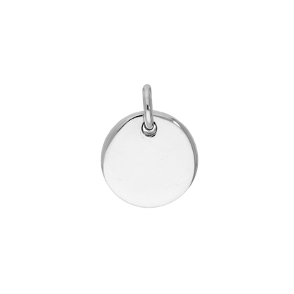 Breloque ronde gravable en argent sterling