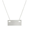 Collier pendentif rectangulaire plat gravable en argent sterling de 35 à 55 cm