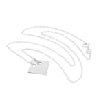 Collier pendentif en argent sterling gravable en forme de diamant plat de 35 à 55 cm
