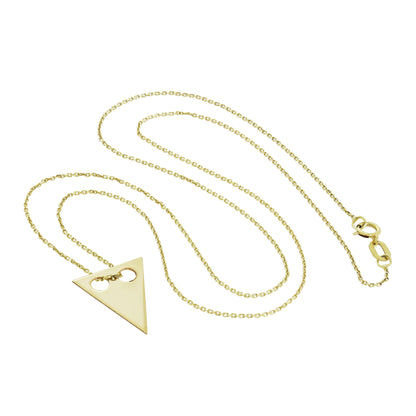 Collier pendentif triangle plat gravable en or 9 carats de 40 à 50 cm
