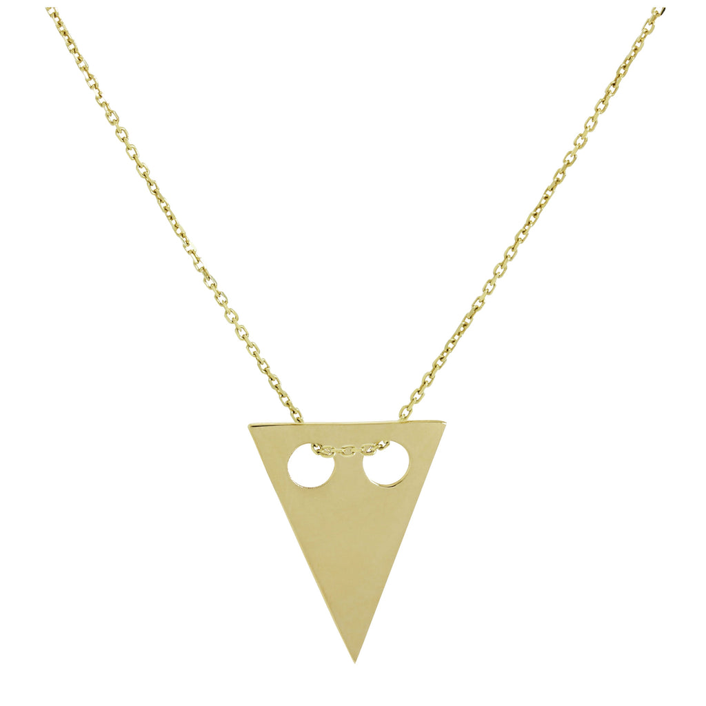 Collier pendentif triangle plat gravable en or 9 carats de 40 à 50 cm