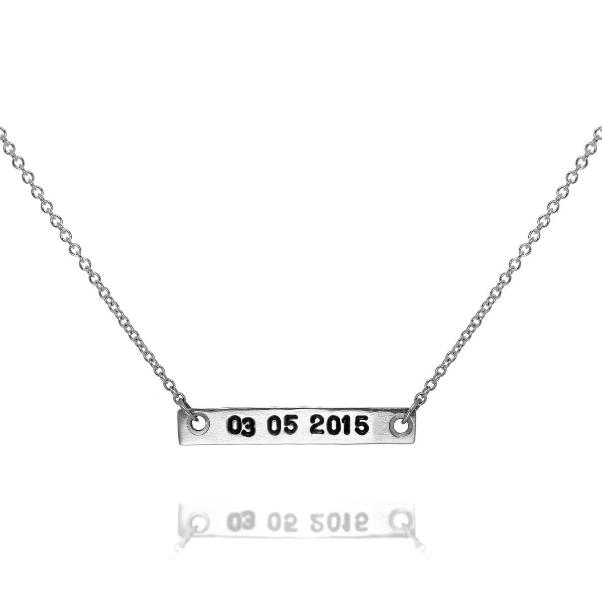 Collier barre en argent sterling personnalisé