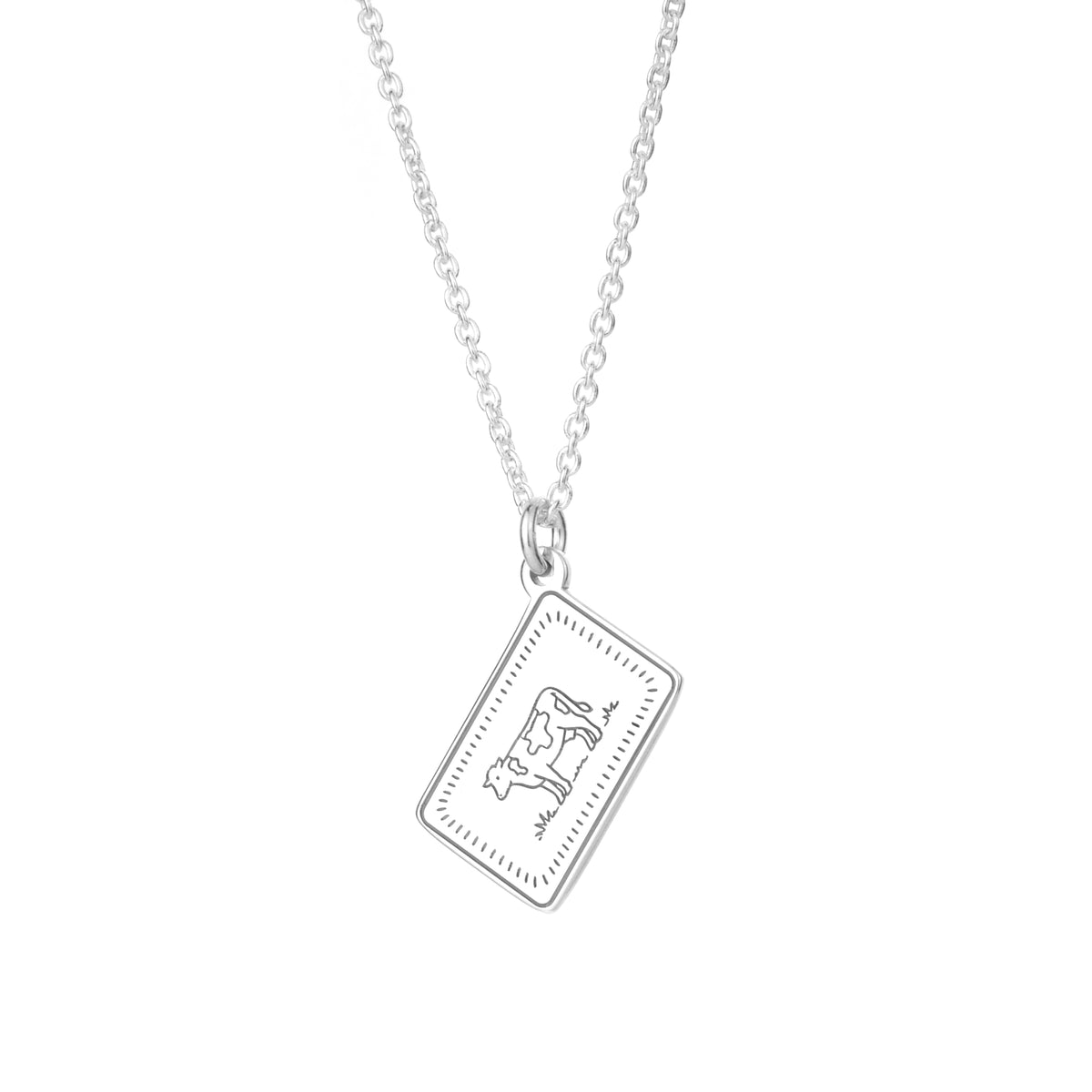 Personalised Sterling Silver Biscuit Necklace