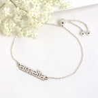 Bracelet réglable personnalisé en argent sterling avec nom