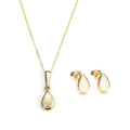 Ensemble pendentif et boucles d'oreilles à tige en or 9 carats et pierre de naissance d'octobre