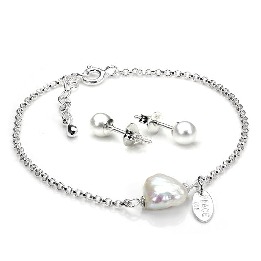 Ensemble d'accessoires en argent sterling et perles