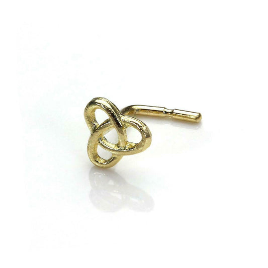 Piercing de nez en forme de L en or jaune 9 carats avec nœud celtique