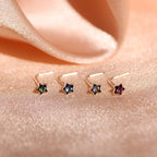 Piercings de nez en argent sterling 3 mm en forme de L avec fleur en cristal