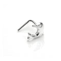 Piercing de nez en forme de L en argent sterling en forme de dauphin