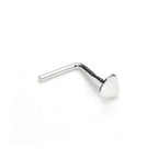 Piercing de nez en forme de L en argent sterling de 3 mm en forme de cœur