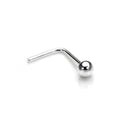 Piercing de nez en forme de L avec boule en argent sterling