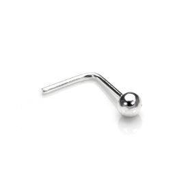 Piercing de nez en forme de L avec boule en argent sterling