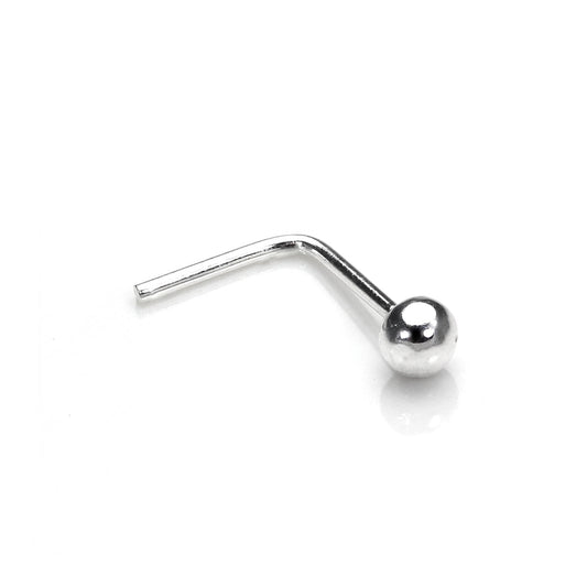 Piercing de nez en forme de L avec boule en argent sterling