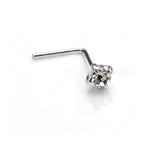 Piercing de nez en argent sterling et cristal transparent de 2 mm