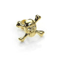 Boucle d'oreille simple tête de mort et os croisés en or jaune 9 carats pour homme