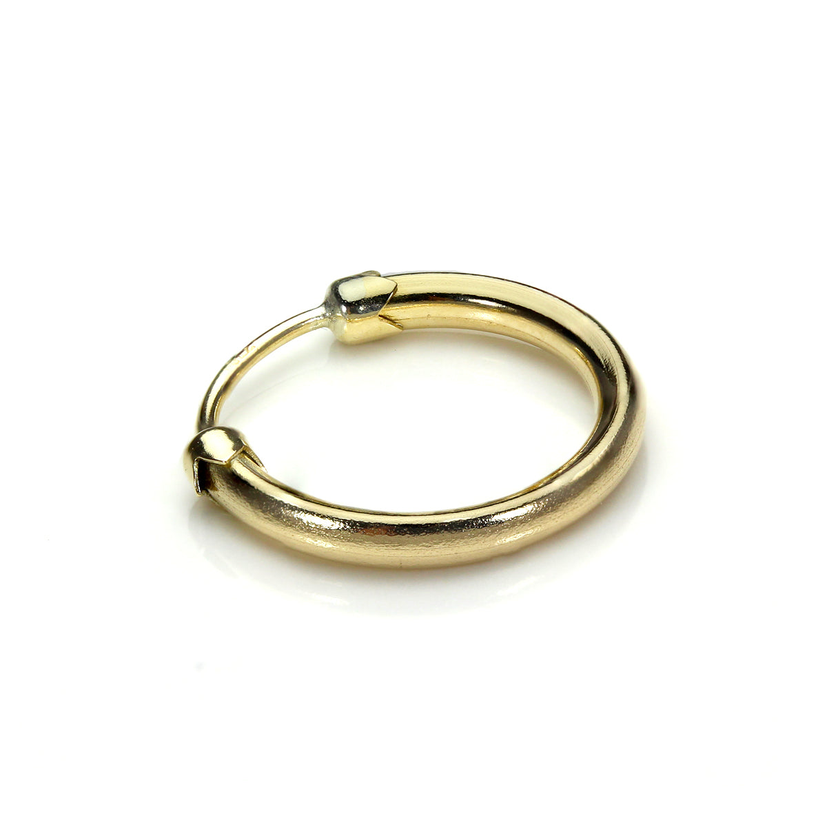 Boucle d'oreille simple créole pour homme de 11 mm avec capuchon en or jaune 9 carats