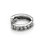 Boucle d'oreille simple Huggie en or jaune 9 carats avec zircone cubique transparent pour homme