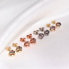 Boucles d'oreilles à tige en or jaune 9 carats avec nœud de 5 mm