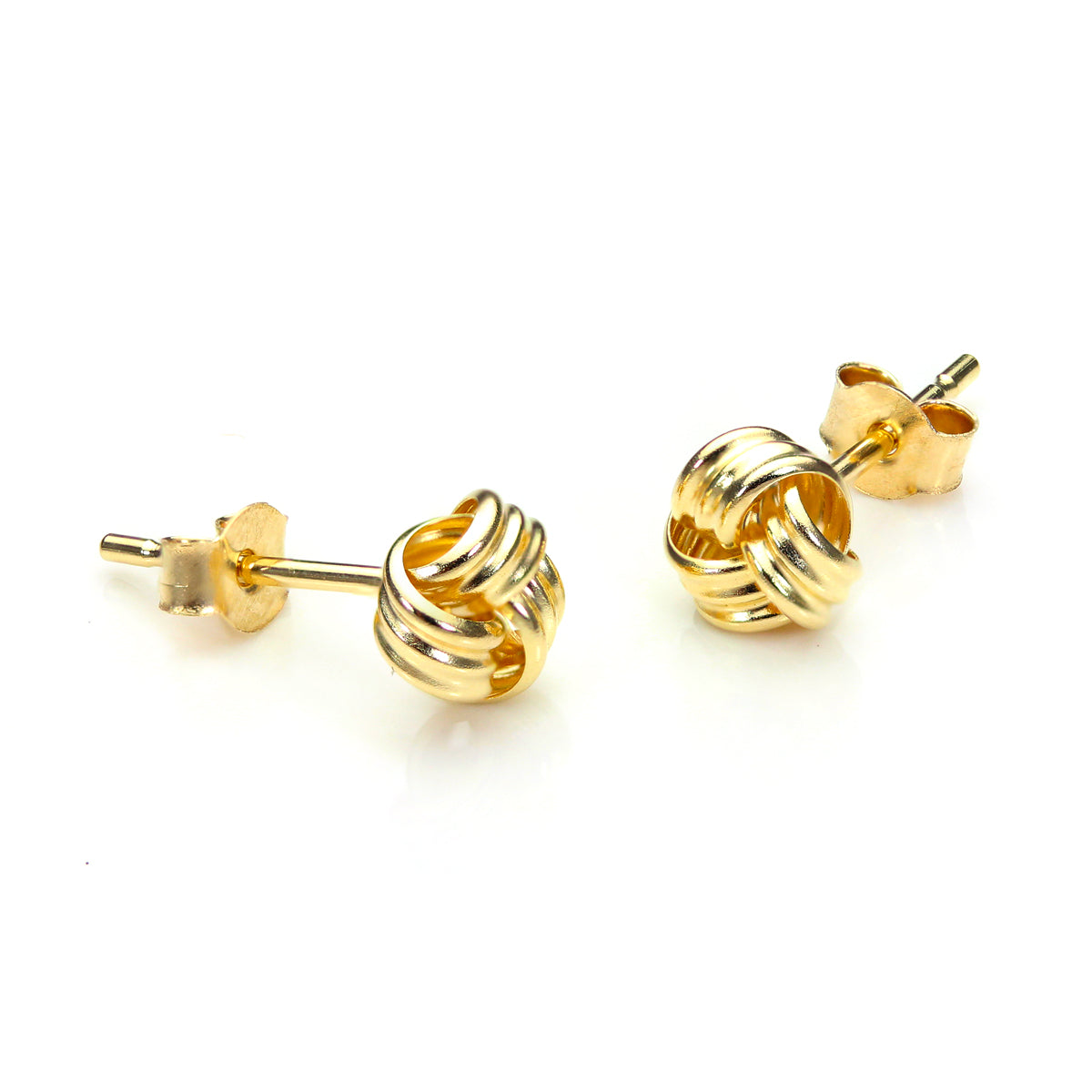 Boucles d'oreilles à tige en or jaune 9 carats avec nœud de 5 mm