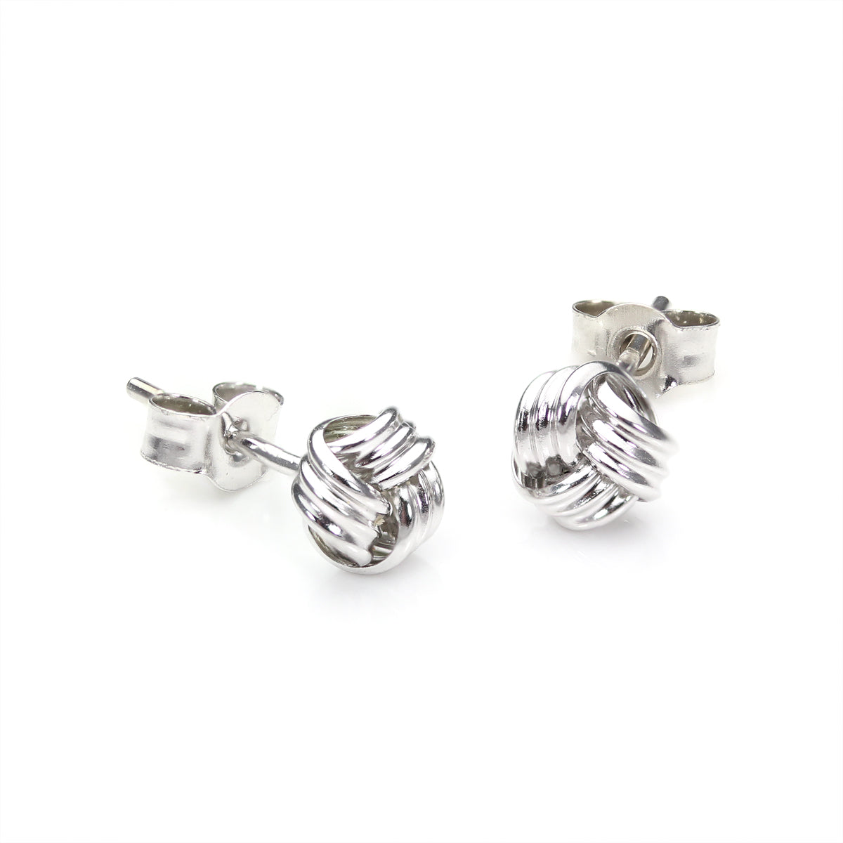 Boucles d'oreilles à tige en or jaune 9 carats avec nœud de 5 mm