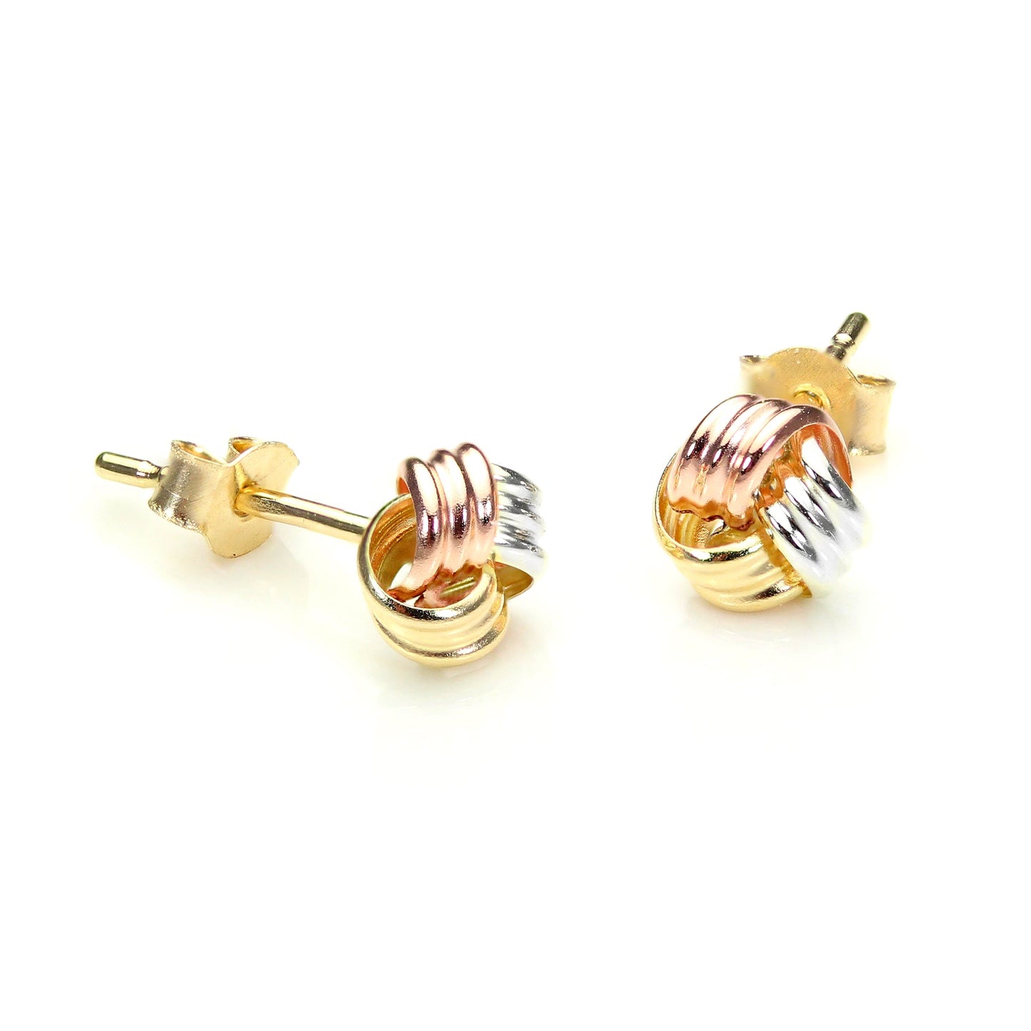 Boucles d'oreilles à tige en or jaune 9 carats avec nœud de 5 mm