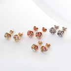 Boucles d'oreilles à tige en or jaune 9 carats avec nœud de 6 mm
