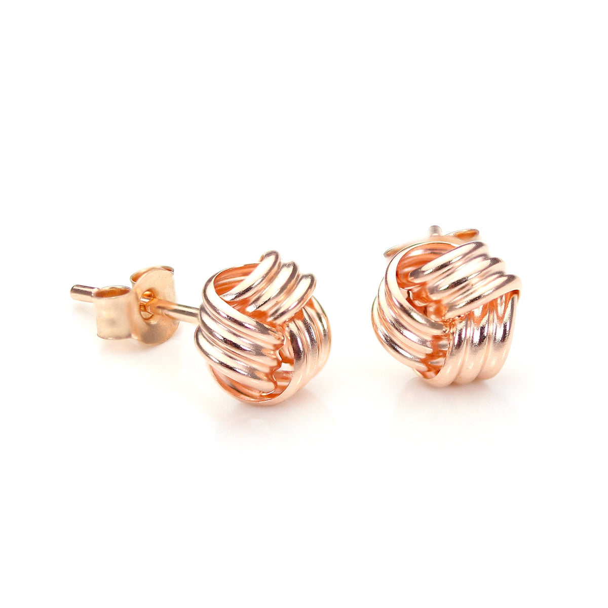 Boucles d'oreilles à tige en or jaune 9 carats avec nœud de 6 mm