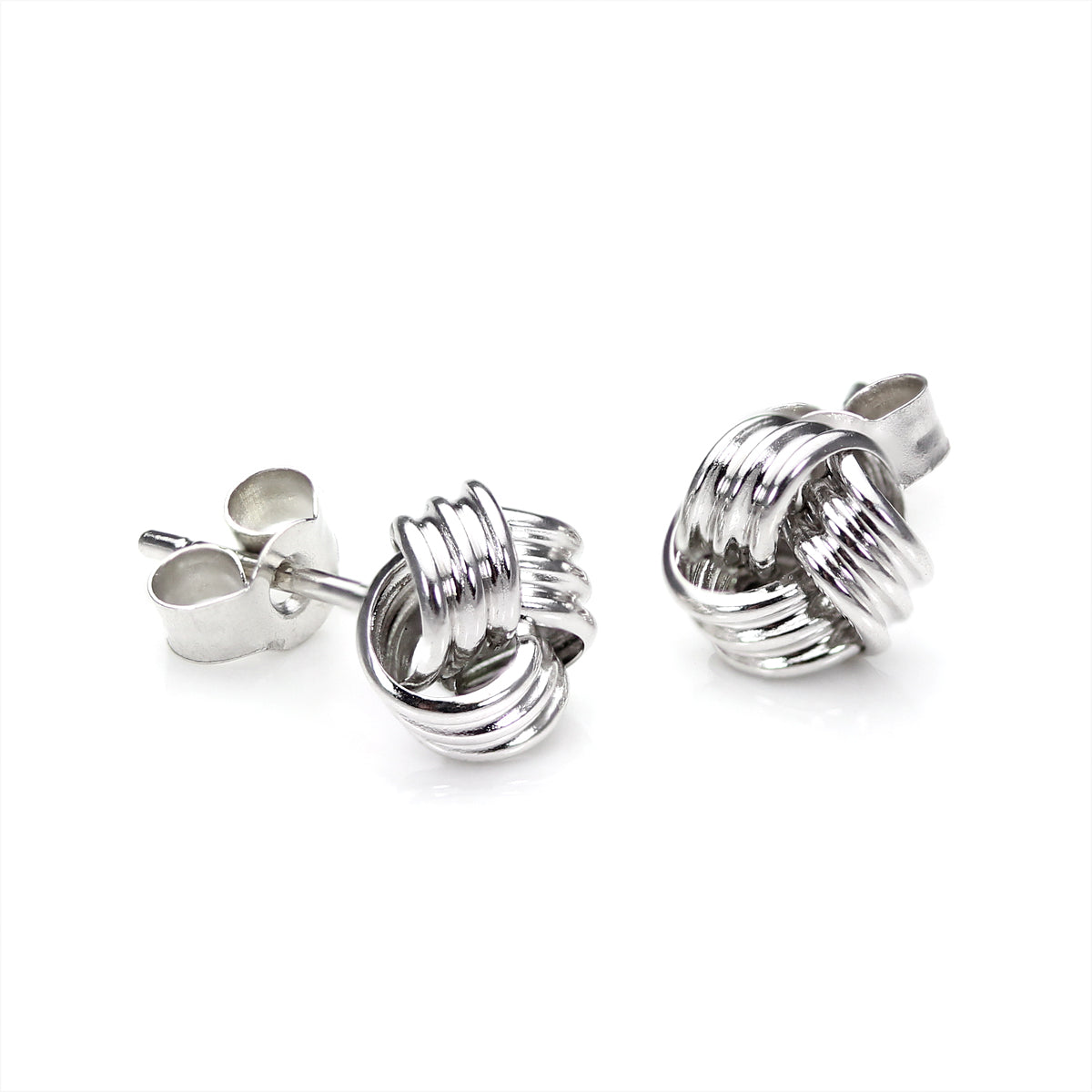 Boucles d'oreilles à tige en or jaune 9 carats avec nœud de 6 mm