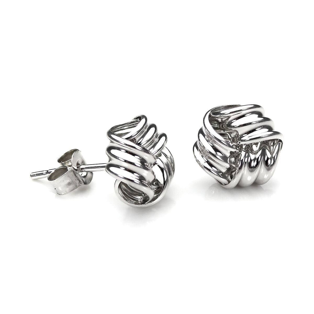 Boucles d'oreilles à tige en or jaune 9 carats avec nœud de 8 mm