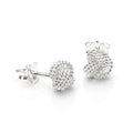 Boucles d'oreilles à tige en argent sterling avec nœud perlé