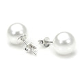 Boucles d'oreilles à tige rondes en argent sterling et perles