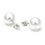 Boucles d'oreilles à tige rondes en argent sterling et perles
