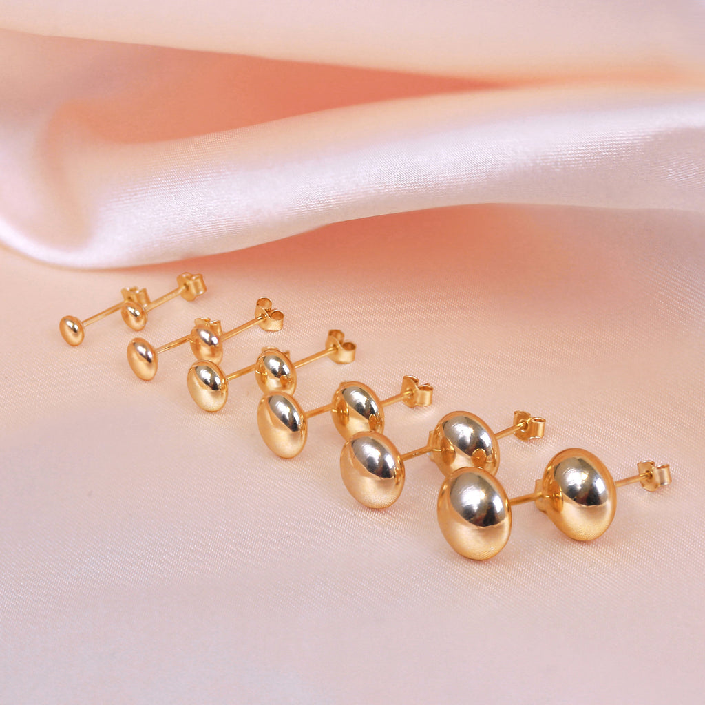 Boucles d'oreilles à tige rondes en or jaune 9 carats