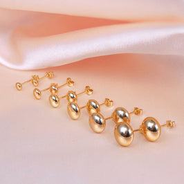 Boucles d'oreilles à tige rondes en or jaune 9 carats