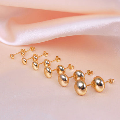 Boucles d'oreilles à tige rondes en or jaune 9 carats