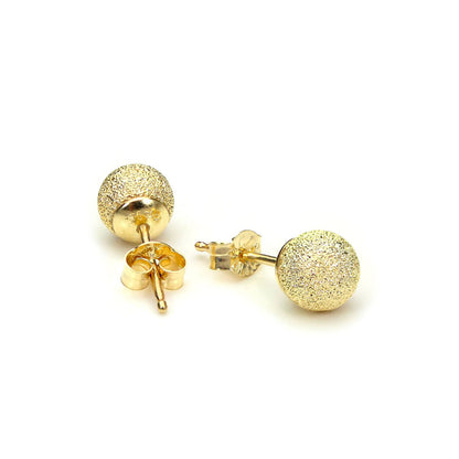 Boucles d'oreilles à tige en or jaune 9 carats avec boule givrée