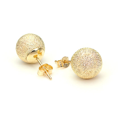 Boucles d'oreilles à tige en or jaune 9 carats avec boule givrée