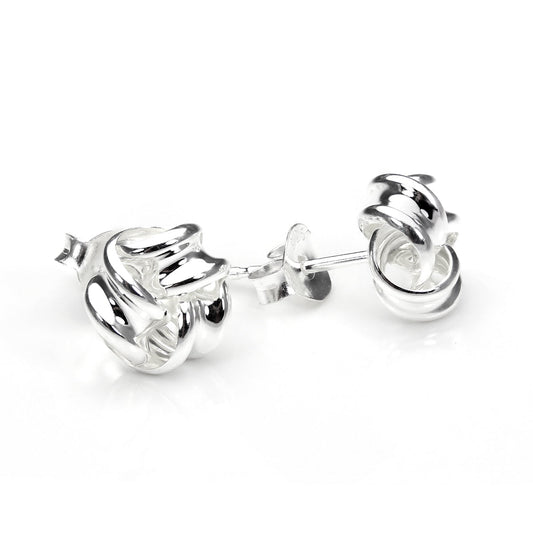 Boucles d'oreilles à tige en argent sterling massif de 8 mm avec nœud