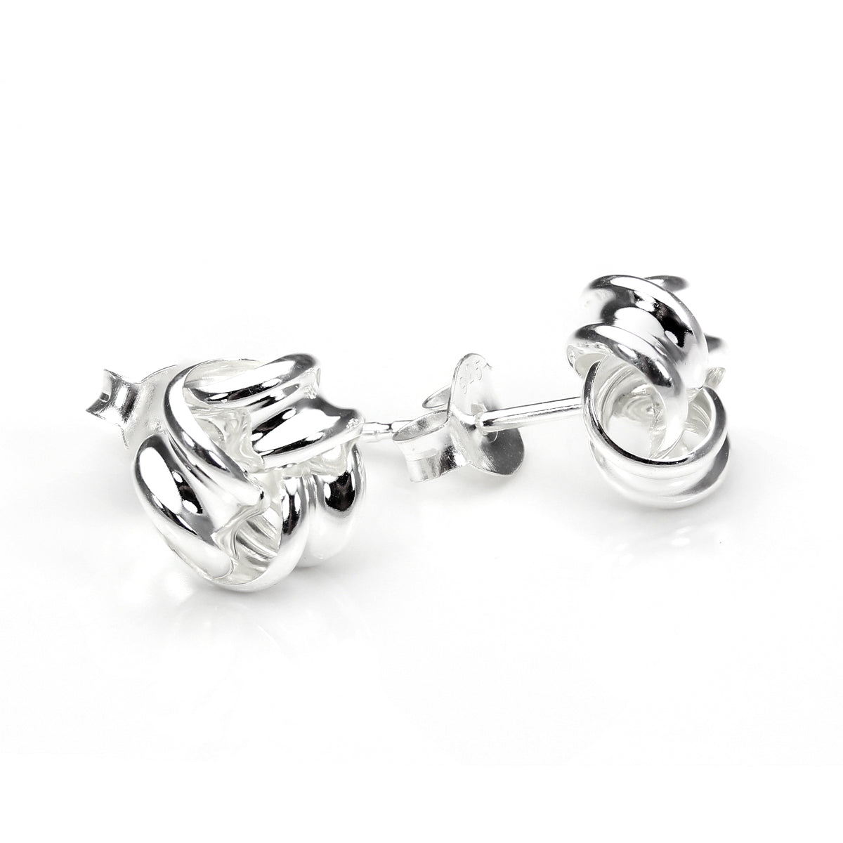 Boucles d'oreilles à tige en argent sterling massif de 8 mm avec nœud