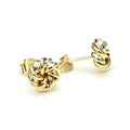 Boucles d'oreilles à tige en or jaune 9 carats, nœud serré de 6 mm