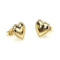 Boucles d'oreilles à tige en forme de cœur avec perles en or jaune 9 carats