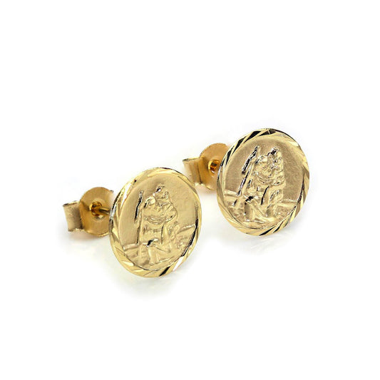 Boucles d'oreilles à tige en or jaune 9 carats avec diamants taille Saint-Christophe