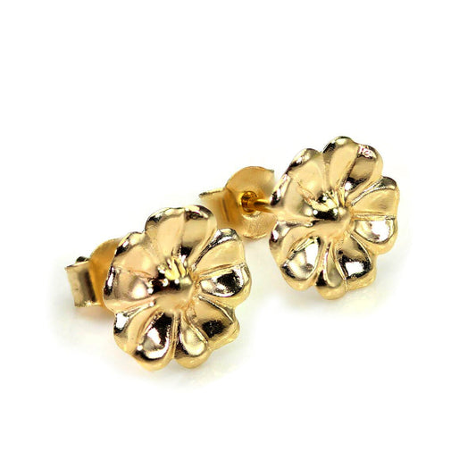 Boucles d'oreilles à tige en or jaune 9 carats avec fleurs
