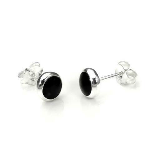 Boucles d'oreilles à tige en argent sterling et onyx