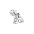 Boucles d'oreilles pour homme en argent sterling, triangulaires et transparentes, avec cristaux CZ de 8 mm