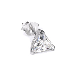 Boucles d'oreilles pour homme en argent sterling, triangulaires et transparentes, avec cristaux CZ de 8 mm