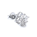 Boucles d'oreilles pour homme en argent sterling avec quatre cristaux CZ transparents de 6 mm