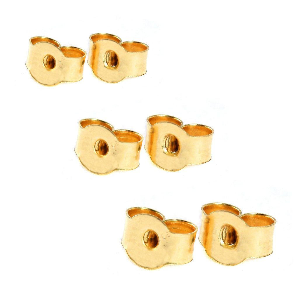 Fermoirs papillon en or 9 carats pour boucles d'oreilles à tige 3 mm, 4 mm, 5 mm